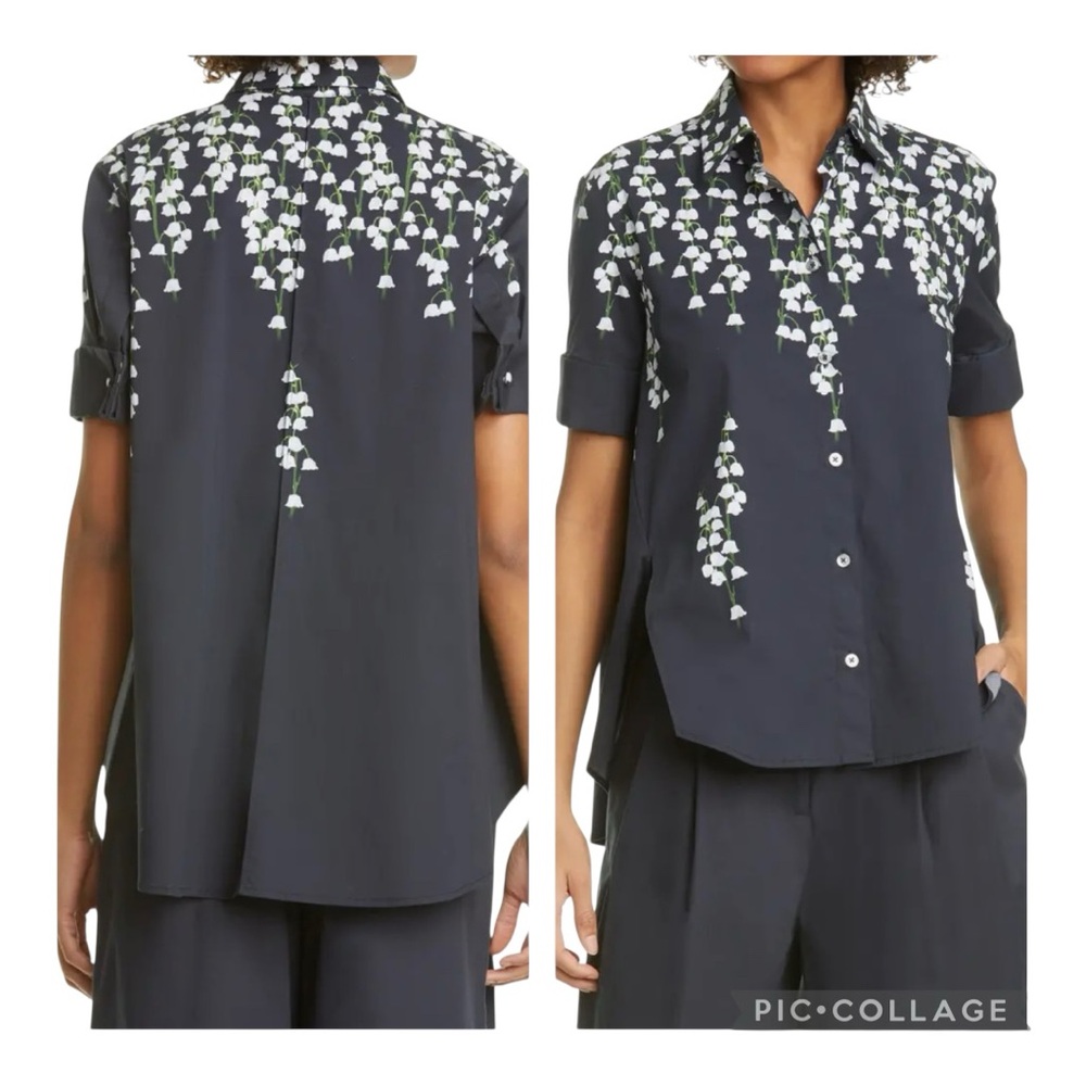 Floral Trapeze Top by Adam Lippes
